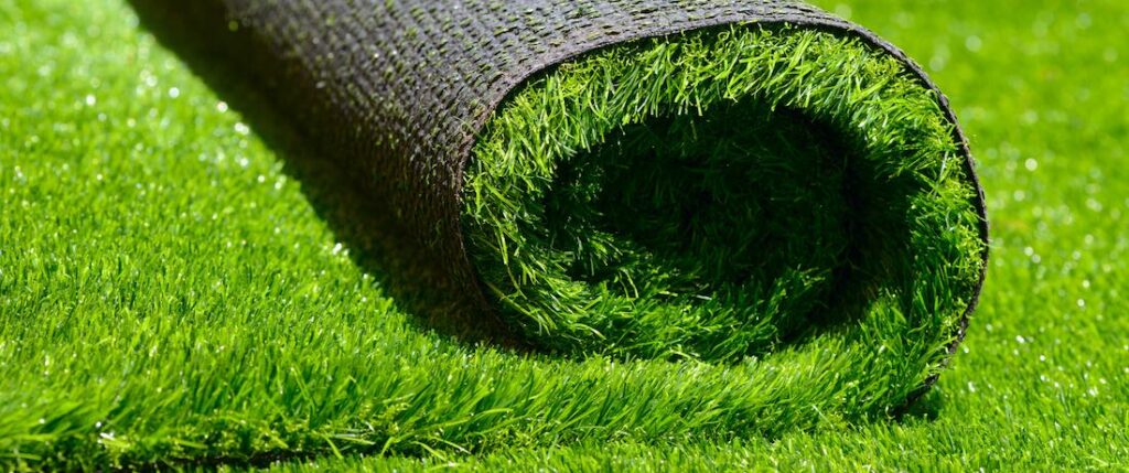 artificial rolled green grass