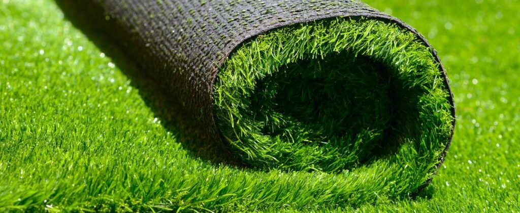 artificial rolled green grass