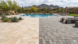 Travertine vs Concrete Pavers in Arizona
