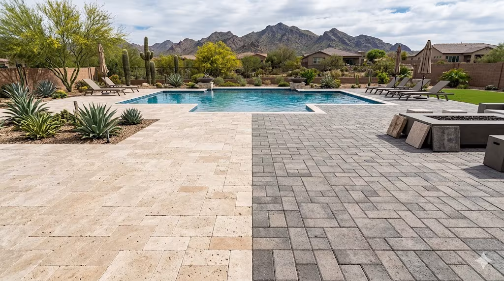 Travertine vs Concrete Pavers in Arizona